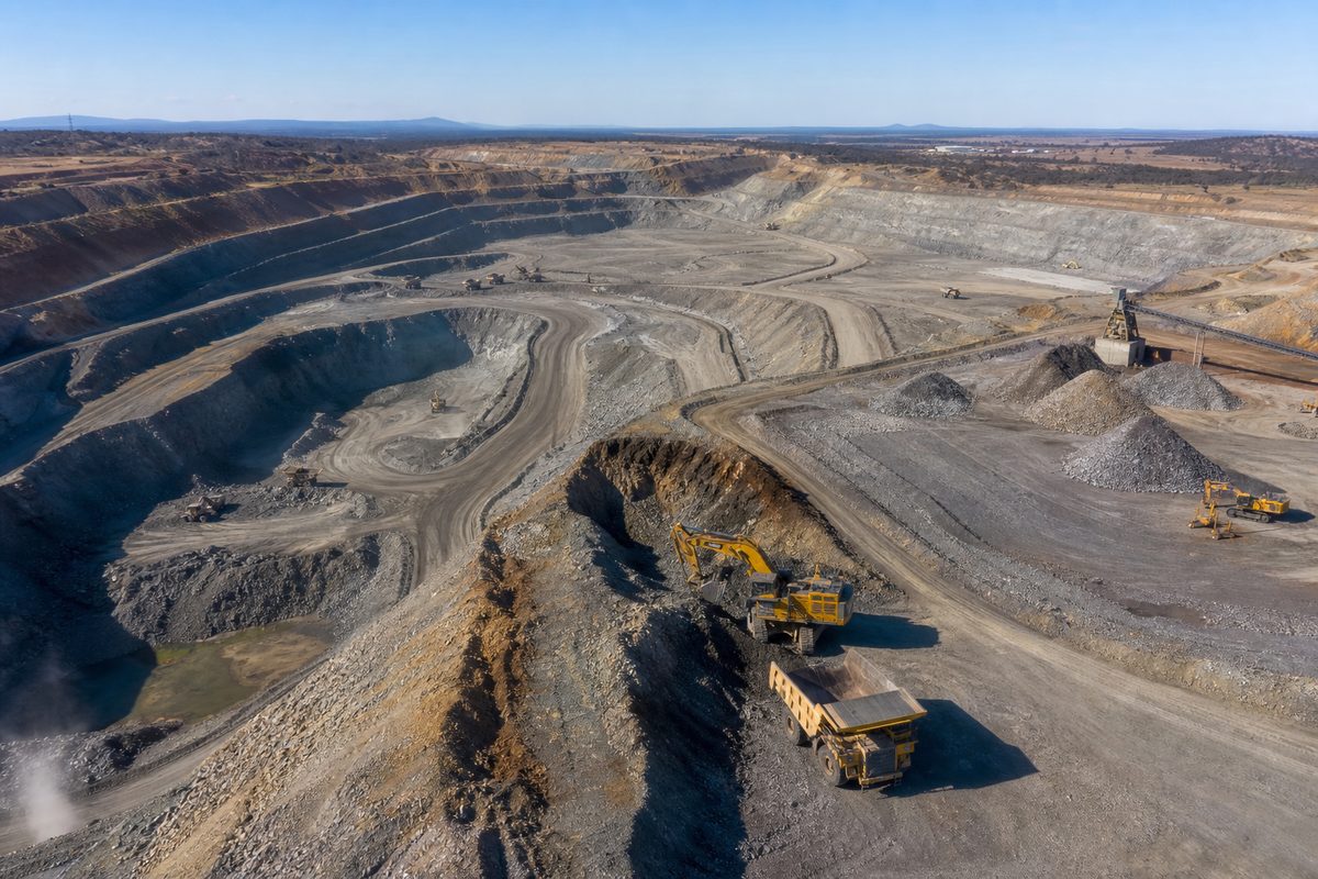 Mining operation aerial view